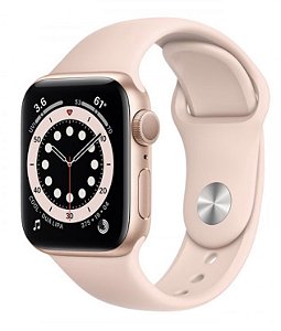 Watch Series 6 40mm Caixa Dourada de Alumínio com Pulseira Areia-Rosa Esportiva: Modelo GPS
