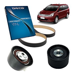 Kit Correia Dentada Teflonada Com Tensor E Polia Nissan Livina 1.6 09/14