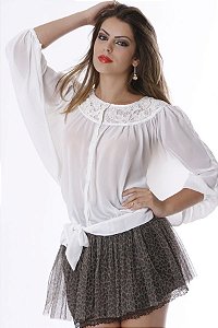 Bata, Blusa Feminina, Promo, Decote em V, Poás, Delicada, 3X sem