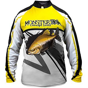camisa de pesca monster 3x New fish 02 proteção UV 