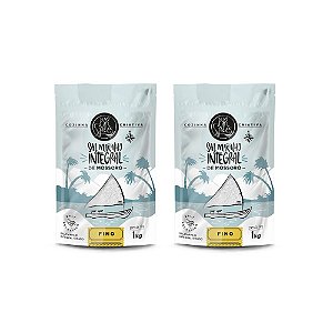 Kit 2 Sal Marinho BR Spices Integral Mossoró Fino Pouch 1KG