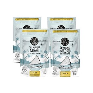 Kit 4 Sal Marinho Br Spices Integral Mossoró Fino Pouch 1kg