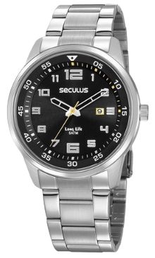 Relógio Seculus Masculino Long Life com kit engraxate 20802G0SVNA3