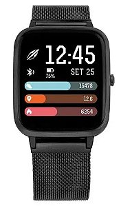 Smartwatch Mormaii Life GPS Aço e Polímero Preto MOLIFEGAE7P