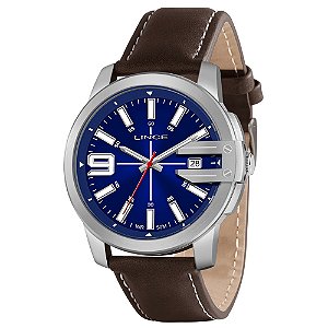 Relógio Lince Mostrador Azul Couro MRCA708L