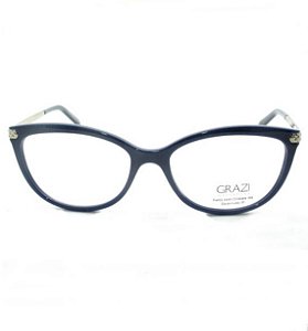 Armação de óculos Grazi Feminina Azul/Dourado GZ3027B