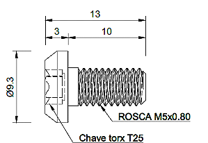 Parafusos em titânio para Fixar Disco Aperto TORX T25 - Kit com 12 unidades