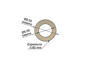 Kit de Arruelas de Titânio p/ Parafusos M5 - com 05 Unid.