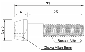 Parafuso Titânio p/ Fixar Trilho de Selim ao Canote SYNCROS ou Similar