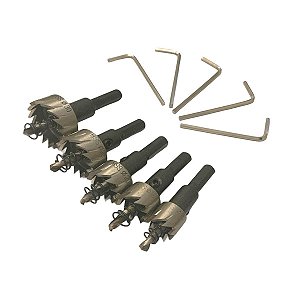 Kit 5 Brocas Serra Copo Fura Metal Aço 16/18,5/20/25/30mm