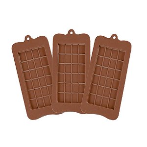 Kit 3 Formas Silicone Para Barra de Chocolate de 100 Gramas