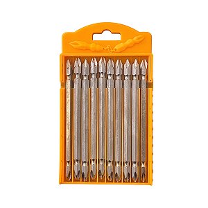 Kit 10 Bits Philips Ponta Ponteira Dupla Magnetica Ph2 110mm