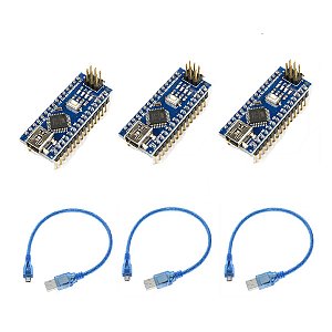 Kit 3 Arduino Nano Compatível V3 Atmega328 Soldado C/ Cabo