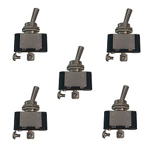 Kit 5 Chave Alavanca De Metal Unipolar Liga Desliga 10A