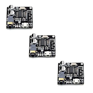 Kit 3 Mini Modulo Placa Receptor Áudio Bluetooth 5.0
