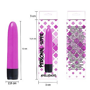 Vibrador Personal Feminino - Pequeno - Textura Aveludada - Penetração Vaginal - Auxílio no Pompoarismo - 18 x 2,5cm