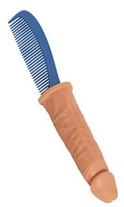 Pente com Cabo de Pênis Realístico em Silicone (amigo oculto)