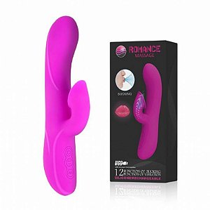 Vibrador Feminino Recarregável, 12 Velocidades e Sucção
