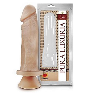 Pênis de Silicone Macio com Veias e Ventosa - Medidas: 18,5 x 4,5 cm