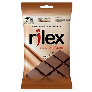 Preservativo Rilex - Aroma de Chocolate - Camisinha - 03 Unidades