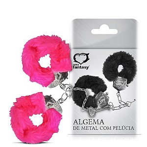 Algemas Reforçadas Metal com Chaves - Pelúcia - Rosa