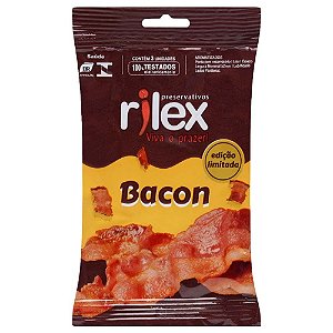 Preservativo - Camisinha Masculina - Sabor Britânico - Aroma Bacon - Edição Limitada - 3 Unidades - Rilex