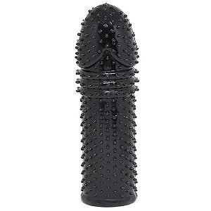 Capa Peniana Extensora Preta Super Macia 15 cm