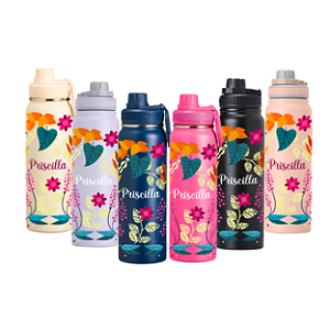 Garrafa Térmica Full Print Flores - 850ml