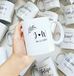 6 Canecas de Porcelana Branca 325ml