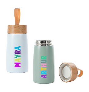 10 Garrafas Inox Parede Dupla 250ml