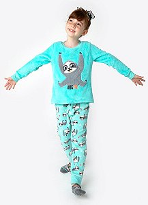 PIJAMA ML KIDS SOFT PREGUICA MNO MESCLA ESCURO