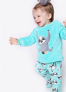 PIJAMA ML BABY SOFT PREGUICA MESCLA ESCURO