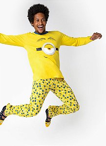 PIJAMA ML AD 1/2 MALHA MINIONS AMARELO - PUKET