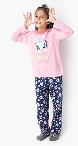 PIJAMA ML KIDS ECO LHAMA SPACE ROSA - PUKET