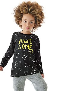 CAMISETA MANGA LONGA EM MEIA MALHA AB1252 ABSTRATO 1252 - UP BABY