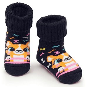 MEIA BOTINHA PANSOCKS BABY PRETO - PUKET