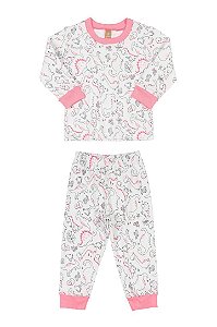 PIJAMA BLUSA COM CALCA EM SUEDINE ABSTRATO - UP BABY