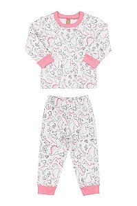 PIJAMA BLUSA COM CALCA EM SUEDINE ABSTRATO - UP BABY