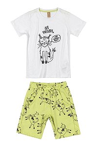 CONJUNTO CAMISETA MALHA E BERMUDA MOLETOM 000101 BRANCO ESPECIAL - UP BABY