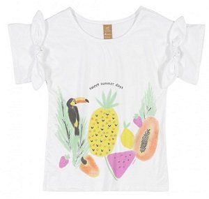 BLUSA MANGA CURTA EM MEIA MALHA 000101 BRANCO ESPECIAL - UP BABY