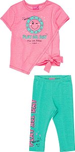 CJ BLUSA J3996 LEGGING J3997 ROSA NEON CLARO - MOMI