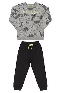 CONJUNTO BLUSAO E CALCA EM MOLETOM SEM FELPA AB1494 ABSTRATO - UP BABY