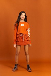 MOLETOM CROPPED COM GOLA DE RIBANA - 009244-LARANJA TELHA DIMY CANDY