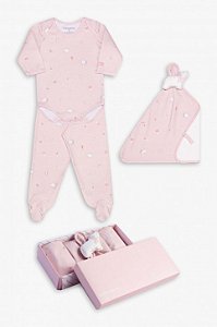 KIT SUEDINE PRIME CONJUNTO DE BODY E NANINHA URSINHO ROSA E BRANCO DEDEKA