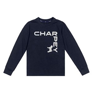 CAMISETA MANGA COMPRIDA M.MALHA PRETA DOG CHARPEY