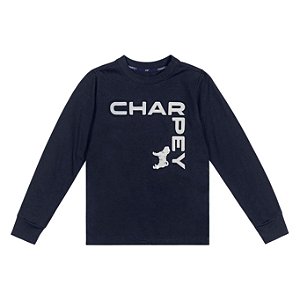 CAMISETA MANGA COMPRIDA M.MALHA PRETA DOG CHARPEY