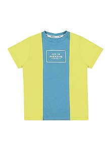 CAMISETA INFANTIL SUEDINE VERDE E AZUL CHARPEY