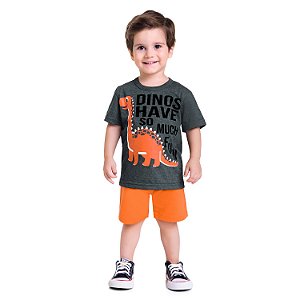 CONJUNTO INFANTIL MASCULINO DINO MESCLA ESCURO KYLY