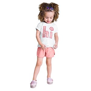 CONJUNTO INFANTIL BRANCO E ROSA KYLY