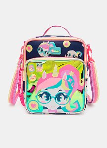 LANCHEIRA SEM GEL UNICORNIO KAWAII AZUL MARINHO PUKET